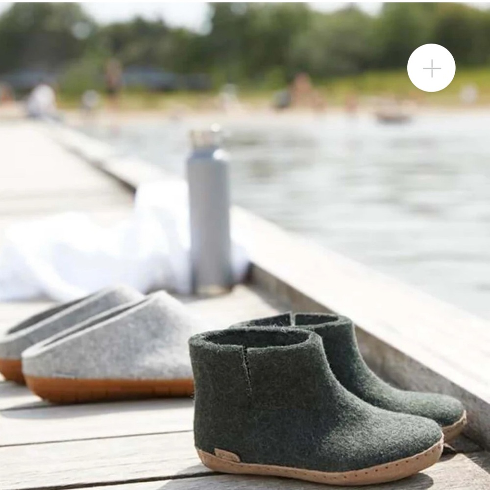 Wool slip-on booties toddler size